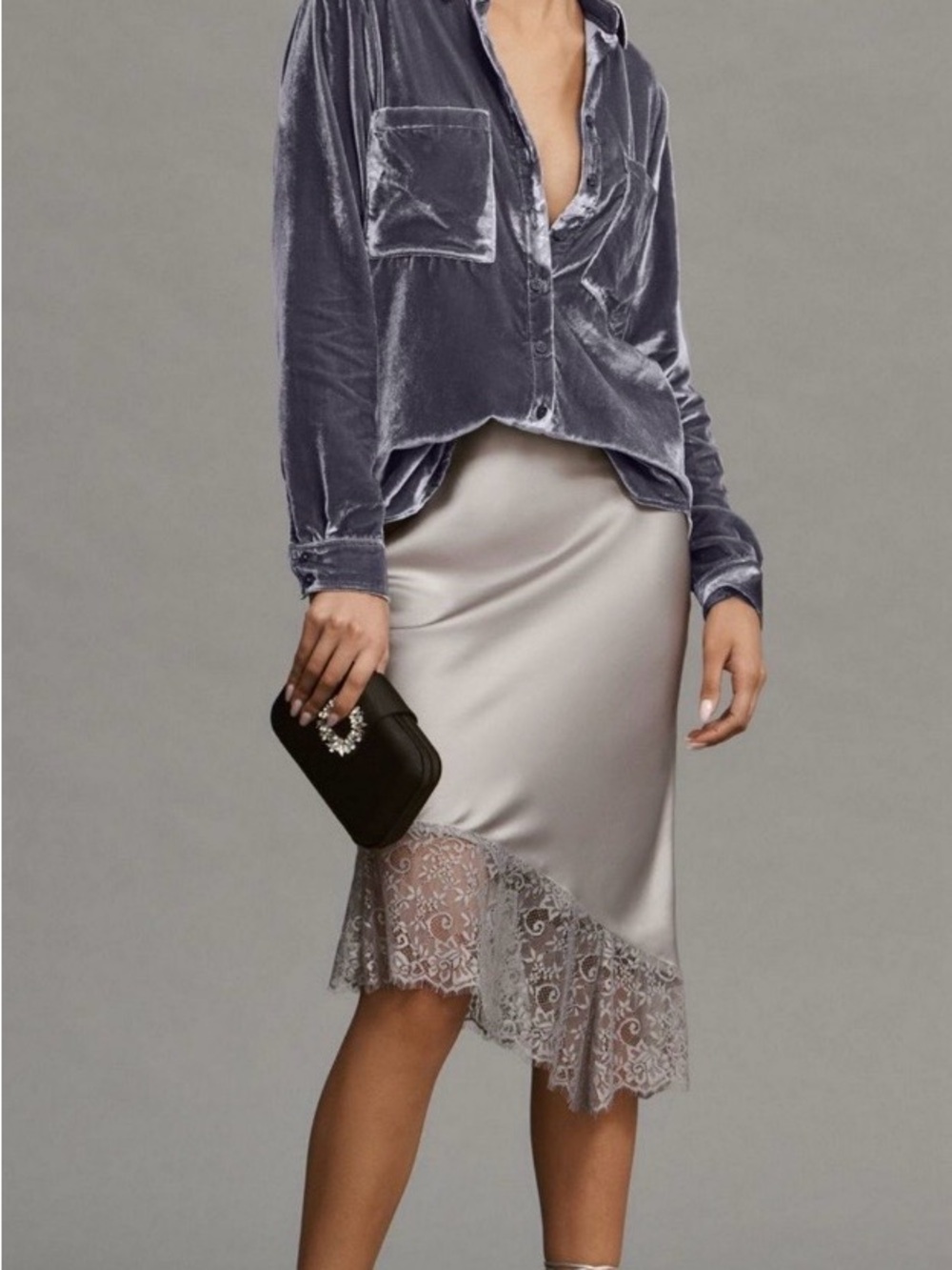 AMADI by Anthropologie Crushed Velvet Shirt